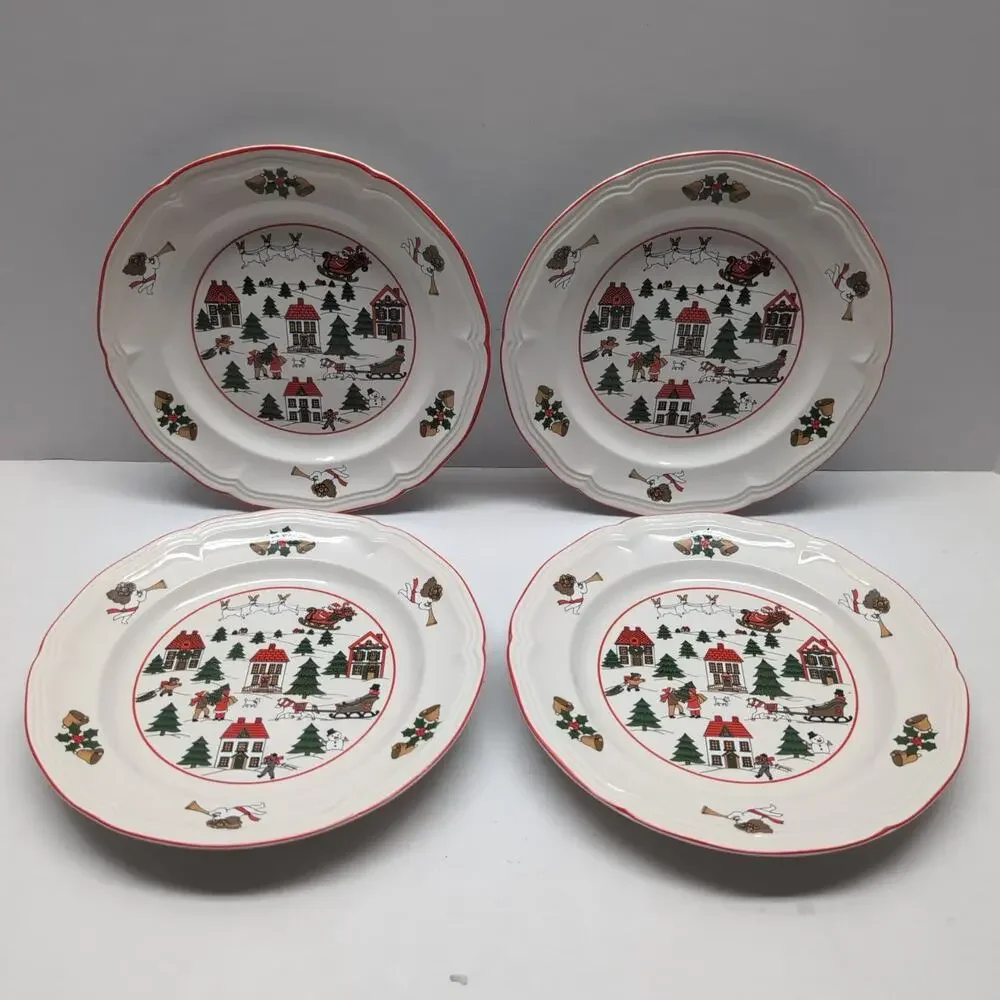 Set of 4 The Joy of Christmas Jamestown China 7.5